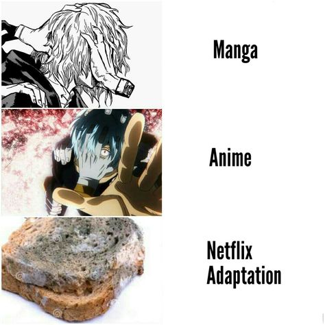 Mha Netflix Adaptation, Manga Vs Anime Vs Netflix Adaptation, Netflix Adaptation Anime, Netflix Adaptation, Manga Anime Netflix Adaptation, هاكونا ماتاتا, Manga Vs Anime, Scary Creepypasta, Memes Anime