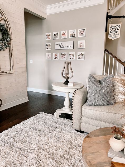 This Is Us Gallery Wall, This Is Us Sign With Pictures, This Is Us Gallery Wall Ideas, This Is Us Picture Wall, This Is Us Wall Decor With Pictures, This Is Us Wall Decor, Family Wall Photos, Mixtiles Photo Wall, Family Photo Wall Ideas