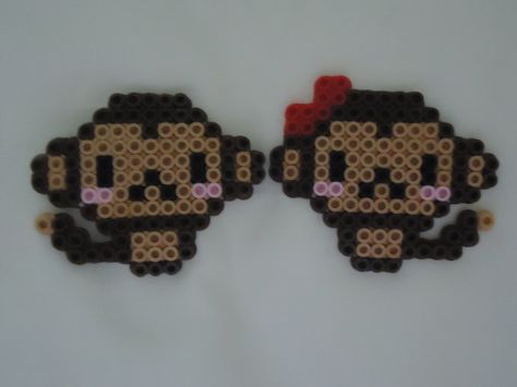 Monkey Couple by PerlerHime - Kandi Photos on Kandi Patterns Monkey Hama Beads, Perler Bead Patterns For Couples, Perler Beads Monkey, Monkey Perler Beads, Couples Perler Beads, Couple Perler Bead Patterns, Monkey Perler Bead Pattern, Couple Perler Beads, Monkey Pixel Art