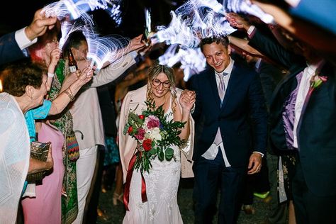 Alternative ideas for a sparkler sendoff at a summer barn wedding in Leesburg VA  #weddingphotos #virginiawedding #barnwedding #rusticwedding #weddingideas #weddinginspiration #farmwedding #weddingvenue #48fields #weddingreception #grandexit #formatexit #sparklerexitalternative #LEDwands Lighted Branches Wedding, Wedding Send Off Ideas, Sparkler Sendoff, Send Off Ideas, Night Time Wedding, Wedding Branches, Geode Wedding, Wedding Exit, Daytime Wedding