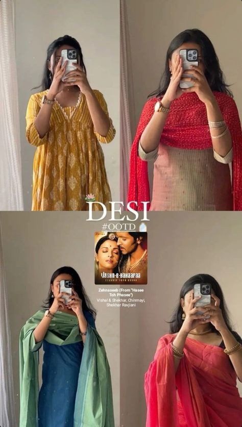 Female Portrait Poses, Desi Aesthetics, Desi Dress, Desi Outfits, Aesthetic Ootd, Desi Fashion Casual, Fashion Top Outfits, Modest Dresses Casual, Patiala Salwar