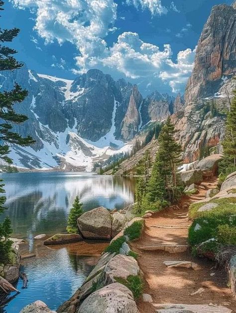 Glacier National Park Montana | Discover Iceberg Lake's stunning landscape with its clear waters and lush greenery in Glacier National Park 🇺🇲🇺🇲🇺🇲 | Facebook Trees Images, Icy Landscape, Glacier National Park Montana, Tree Images, Mountain Paintings, Glacier National, Fall Pictures, Lush Greenery, Glacier National Park