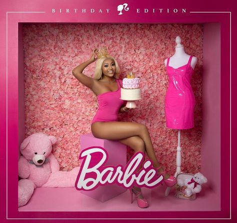 👑👑 I'm a F**kin' Black Barbie; Pretty Face, Perfect Body #28 🎂 💖💖💖💖💖💖💖💖💖 【０２／２１】 #BarbieTingz #Barbie#BarbieDoll #BlackBarbie #Pink… | Instagram Barbie Birthday Shoot, Barbie Theme Photo Shoot, Dream Photoshoot, Pink Photoshoot, Diy Photo Backdrop, Barbie Theme, Party Room, Glam Outfit, Themes Photo