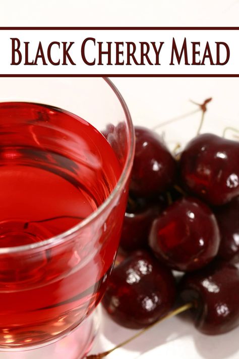 Black Cherry Moonshine Recipe, Cherry Mead Recipe, Mead Drinks, Mead Wine Recipes, Homemade Mead, Yule Feast, Mead Brewing, Fruit Wine Recipes, Homemade Spirits