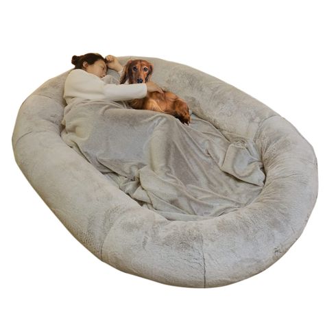 PRICES MAY VARY. [Super Soft,Perfect Touch] This dog bed for human has use high quality faux fur.Super soft,Smooth,Very Comfortable. PP Cotton filler,high elastic,healthy,odourless.its a giant human size dog bed for people dog cat pet kids humans. [Warm Design] This memory foam large dog bed has Oversize bolster 360° embrace,back reliance,hug it,lie down,you can relax on it as you like. Thicken solid sponges,high elastic and durable,you won't feel the ground when lying on it. Double Zipper are a Dogs And People, Human Dog Bed, Foam Machine, Human Dog, Large Dog Bed, Bean Bag Bed, Bed For Dogs, Large Bean Bags, Luxury Bedding Set