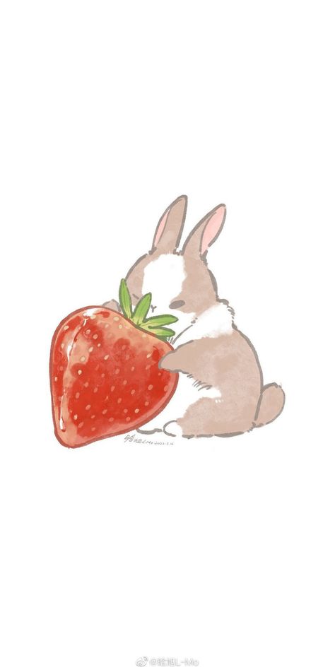 Drawing Ideas Wallpaper, Strawberry Drawing, School Of Witchcraft, Instagram Cartoon, Future Wallpaper, Bunny Drawing, Bunny Wallpaper, Cool Monsters, Bunny Art