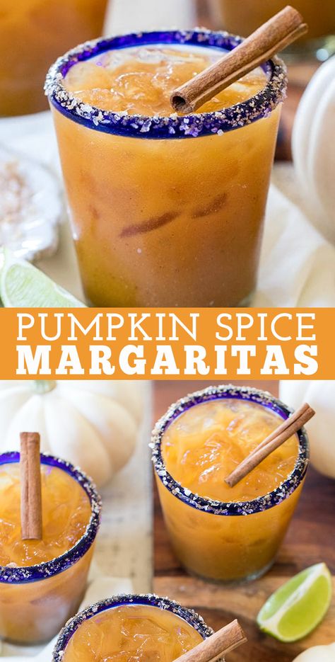 Pumpkin Tequila Drinks, Pumpkin Spice Margarita Recipe, Fall Cocktails Margarita, Pumpkin Margarita Recipe, Pumpkin Mixed Drinks, Wine In Pumpkin, Pumpkin Puree Cocktails, Pumpkin Liquor Drinks, Pumpkin Spice Margarita