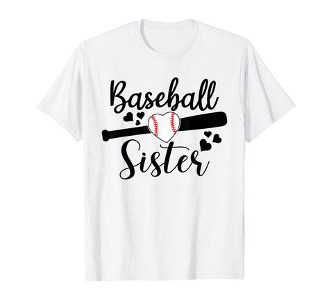 PRICES MAY VARY. Show off your love for baseball and your sister with this stylish Baseball Sister design Perfect for any baseball Lovers & Fans. Show your support for your favorite baseball sister with this design Featuring a baseball bat and heart baseball ball illustration with the text Baseball Sister, this is perfect for any baseball lover or fan. Lightweight, Classic fit, Double-needle sleeve and bottom hem Ball Illustration, Heart Baseball, Baseball Sister, Cute Sister, Baseball Ball, Baseball Balls, Sister Tshirts, Baseball Bat, Branded T Shirts