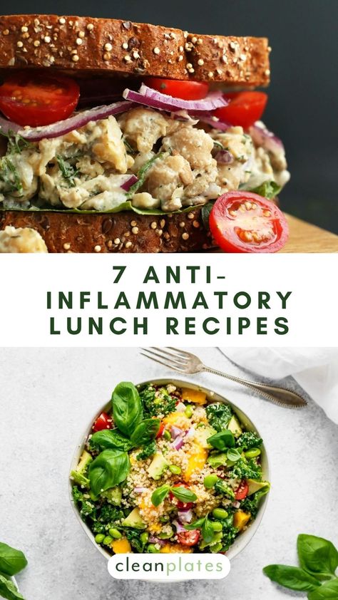 7 Anti-Inflammatory Lunch Recipes That Make You Feel Amazing Anti Anflamitory Meals, Antiinflammatory Meals Simple, Amit Inflammatory Meals, Snacks For Inflammation, Recipes For Inflammation Diet, Antiinflammatory Vegetarian Meals, Low Inflammatory Breakfast, Antiinflammatory Lunch Easy, Anti Inflammation Meal Prep Easy