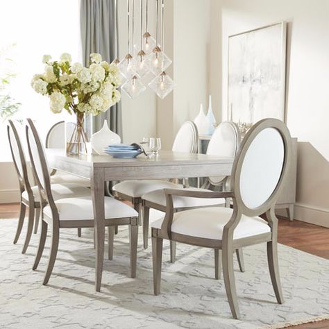 Dining Room Decorating Ideas | Dining Room Inspiration | Ethan Allen Ethan Allen Dining Room, Luxury Dining Room Tables, Ethan Allen Dining, Host Chairs, Dining Room Design Modern, Family Dining Rooms, Allen White, Round Dining Room, White Dining Table