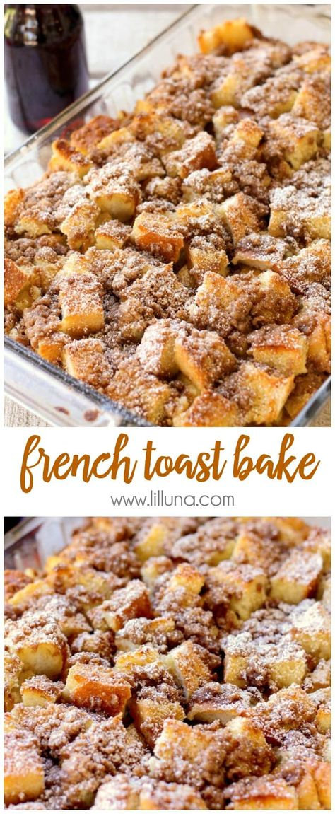 Overnight French Toast Bake, Easy French Toast Bake, Roti Panggang, French Toast Bake Overnight, French Toast Casserole Easy, French Toast Bake Recipe, Menu Sarapan Sehat, Baking Breakfast, French Toast Casserole Overnight