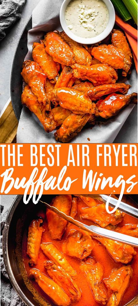 Best Air Fryer Chicken Wings, Air Fryer Buffalo Wings, The Best Air Fryer Chicken, Best Air Fryer Chicken, Air Fryer Recipes Chicken Wings, Buffalo Chicken Wings Recipe, Hot Chicken Wings, Air Fry Chicken Wings, Hot Wing Recipe