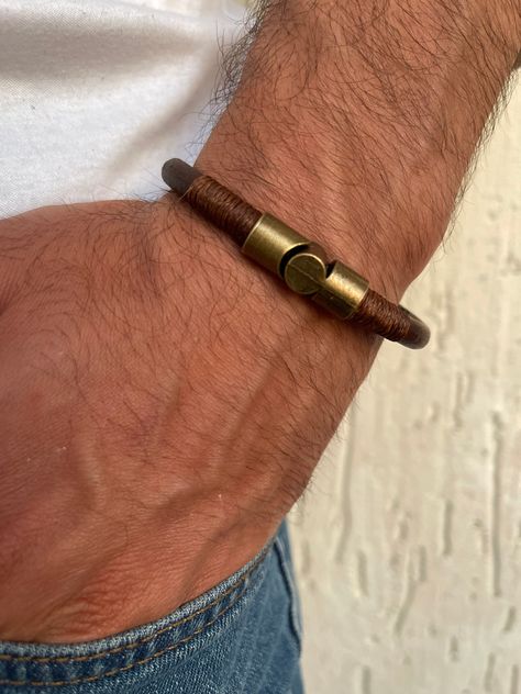 Excited to share the latest addition to my #etsy shop: Brown Thick Leather Bracelet, Natural Brown Leather with Bronze Magnetic Clasp, Men Mens Leather Jewelry, Jewelry Men, Anchor Bracelet, Gifting Ideas, Mens Leather Bracelet, Protection Bracelet, Star Bracelet, Evil Eye Bracelet, Gorgeous Bracelet