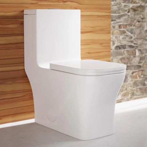 Swiss Madison Concorde Glossy White Dual Flush Square Comfort Height Toilet 12-in Rough-In Size in the Toilets department at Lowes.com Square Toilet, Wax Ring, Modern Toilet, White One Piece, One Piece Toilets, Modern Square, Bathroom Toilets, Contemporary Bathroom, Black Hardware