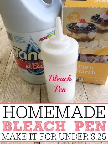 Skip the expensive store-bought and make your own homemade bleach pen for under $.25. It is so easy and only takes a few minutes. Bleach Pen Shirt, Bleach Pen Designs, Bleach Pen Diy, Homemade Bleach, Bleach Shirt Diy, Diy Tie Dye Techniques, Tie Dye Patterns Diy, Bleach Pen, Bleach T Shirts