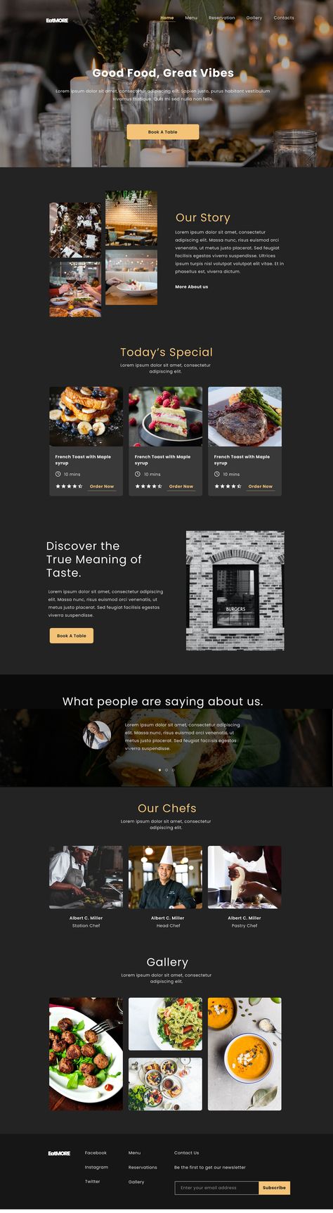 Restaurant Wireframe Design, Food Restaurant Website Design, Restaurants Website Design, Restaurant Web Design Inspiration, Restaurant Website Design Landing Pages, Restaurant Website Design Layout, Restaurant Landing Page Design, Website Restaurant Design, Website Design Restaurant