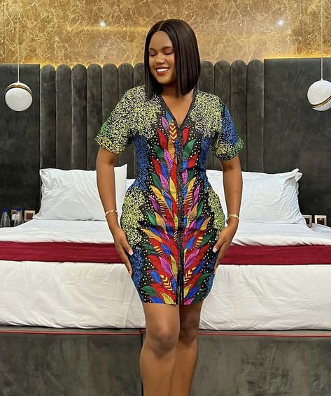 Simple But Classy Ankara Styles, Free Short Ankara Gown Styles, Simple Ankara Dresses Casual, Free Ankara Short Gown Styles, Simple Free Gown Styles, Ankara Short Gown Style 2024, Crepe Material Short Gown Styles, Straight Dress Styles, Simple Short Ankara Dresses