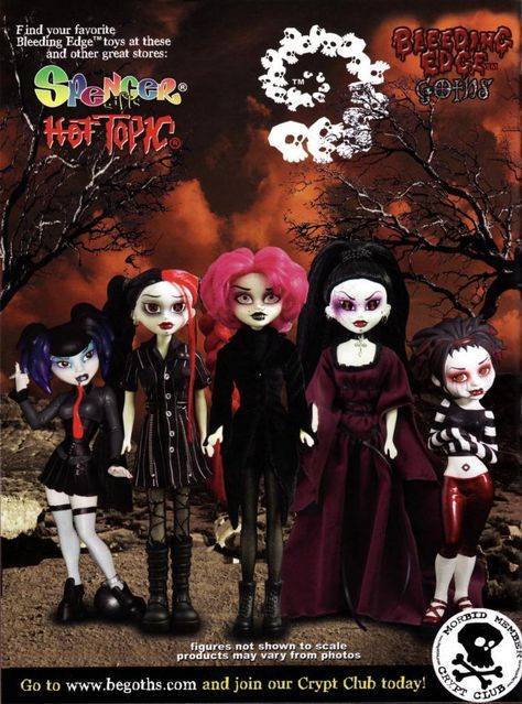 #hottopic #2000s #goth Begoth Dolls, 2000s Kids Shows, Weird Dolls, Darkly Inclined, 2000s Mall Goth, Goth 2000s, 2000s Toys, 2000s Goth, Goth Scene