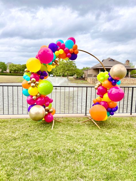 Multi Colored Balloon Arch, Bright Colored Balloon Arch, Bright Balloon Arch, Neon Balloon Decorations, Fiesta Balloon Arch, Neon Balloon Garland, Fiesta Balloon Garland, Colorful Balloon Arch, Balloon Archway