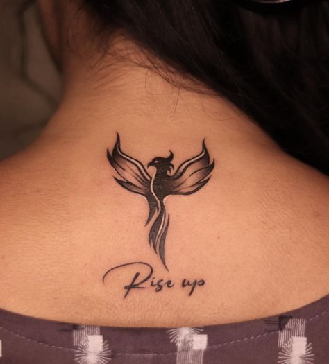 Phoenix Neck Tattoo, Simple Neck Tattoos, Front Neck Tattoo, Phoenix Tattoo Feminine, Small Phoenix Tattoos, Phoenix Bird Tattoos, Best Neck Tattoos, Small Neck Tattoos, Phönix Tattoo