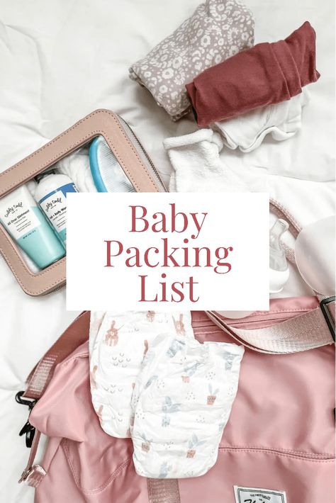 Travel Packing List for Baby, including product details and a free printable checklist! Newborn Packing List, Newborn Vacation Packing List, Travel Checklist For Baby, Travel List For Baby, Baby Travel Outfit, Newborn Travel Packing List, Baby Vacation Packing List, 5 Day Packing List Fall, Travel With Baby Checklist