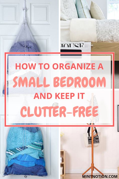 How to organize a small bedroom and keep it clutter-free. Small bedrooms can be challenging to keep clean and organized. Use these tips to help you declutter your apartment bedroom and create a space that feels HUGE! #minimalist #minimalism #homedecor #smallbedroom Organize A Small Bedroom, Shoe Organization Small Space, Bedroom Clutter, Apartment Shopping, Clean Living Rooms, Cluttered Bedroom, Declutter Bedroom, Room Organization Bedroom, Small Apartment Bedrooms