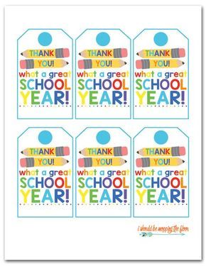 Free Printable End-of-School Gift Tags | Perfect for all school personnel and graduates of all levels, too! Student Gift Tags, Teacher Gift Tags, Teachers Diy, Gift Tag Template, Preschool Graduation, Free Gift Tags, Free Teacher, Classroom Gifts, End Of School Year