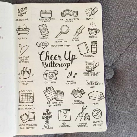 Cheer Up Buttercup, Bullet Journal Mental Health, Bullet Journal Page Ideas, School Doodles, Journal Page Ideas, Bullet Journal Work, Bullet Journal Page, Planner Diy, Journal Layouts