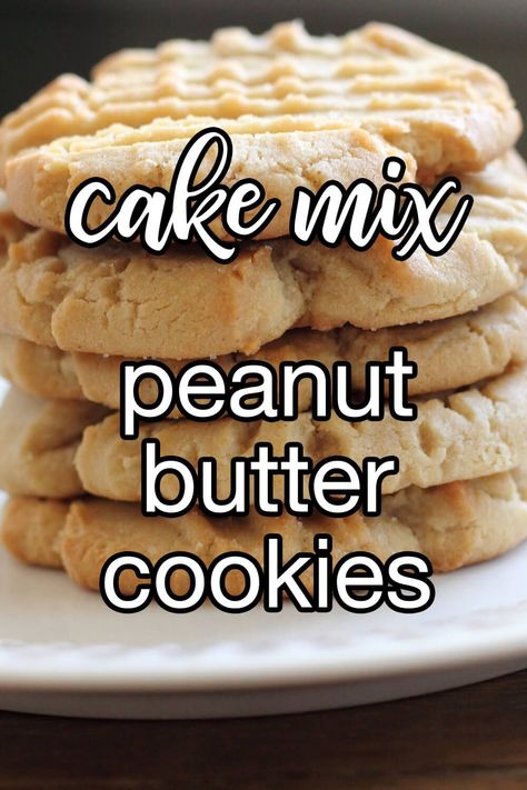 Cake Mix Peanut Butter Cookies - Peanut butter cookies are the perfect blend of salty and sweet. And when you add in the fact that they're made with a cake mix, well, you've got a recipe for success. | CDKitchen.com Peanut Butter Cookies From Cake Mix Recipes, Peanut Butter Cake Mix Cookies Recipes, Peanut Butter Cookies With Cake Mix Easy, Peanut Butter Cookies Cake Mix Recipe, Yellow Cake Mix Peanut Butter Cookies, Yellow Cake Mix Cookie Recipes, Sugar Cookie Recipe No Baking Powder, Cake Mix Peanut Butter Cookies, Peanut Butter Cookie Cake