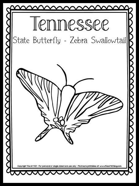 Tennessee Coloring Pages, Zebra Swallowtail, State Project, Baby Quilt Patterns Easy, Butterfly Coloring Pages, Angel Coloring Pages, Penguin Coloring Pages, Penguin Coloring, Butterfly Coloring