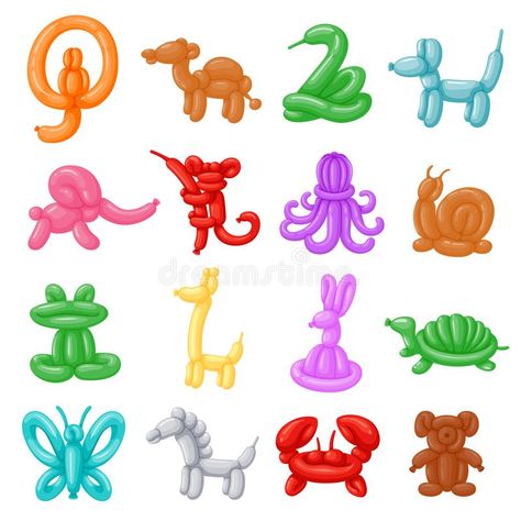 Balloon animals set. Twisted bright cute toys for kid party and festival, balloo #Sponsored , #sponsored, #ADVERTISEMENT, #set, #Balloon, #animals, #Twisted Kids Branding Design, Fun Chalk Art, Clown Balloons, Balloon Modelling, Posca Art, Balloon Sculptures, And Peggy, Balloon Dog, Balloon Animals