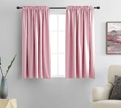 I recently purchased the prettiest pink curtains for my home office. Set 1 of 2 for 3 small windows. Other colors available too. #ad #iearncommissions #affiliatemarketing #amazonaffiliates Pink Blackout Curtains, Light Blocking Curtains, Pinch Pleat Curtains, Pink Curtains, Short Curtains, Kids Curtains, Blackout Drapes, Darkening Curtains, Pleated Curtains