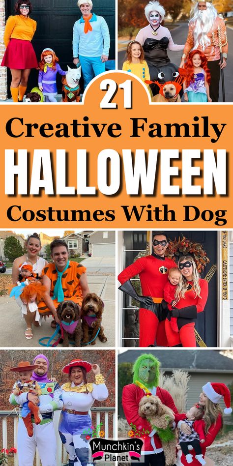 Creative Family Halloween Costumes With Dog Halloween Costume Matching Dog, Lilo And Stitch Family Costume With Dog, Family Halloween Costume With Two Dogs, Large Family Halloween Costumes Disney, Best Couples Costumes With Dog, 3 Legged Dog Costume, Cute Halloween Costumes With Your Dog, Family Of 3 And A Dog Halloween Costumes, Halloween Costumes 2 People 2 Dogs