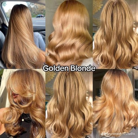 Full Honey Blonde Hair, Warm Hair Color Ideas Blonde, Blond Honey Hair, Warm Autumn Blonde Hair, Golden Blonde With Lowlights, Harvest Blonde Hair, Level 7 Blonde Hair, Warmer Blonde Hair, Blonde Hair Ideas For Fall