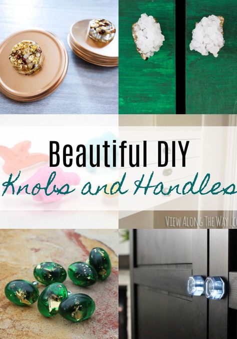 Beautiful DIY Knobs and Handles via @resincraftsblog Diy Knobs And Pulls, Diy Cabinet Handles, Resin Door, Handle Ideas, Diy Knobs, Diy Gem, Repainting Furniture, Diy Kitchen Projects, Diy Home Accessories