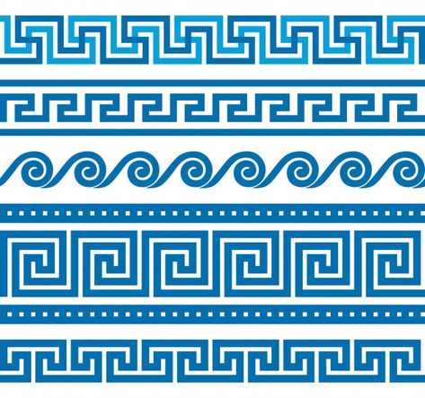 Greek Vectors, Photos and PSD files | Free Download Greek Interior, Sea Tattoos, Greek Border, Greek Ornament, Greece Culture, Cultural Patterns, Greek Decor, Greek Pattern, Greek Blue