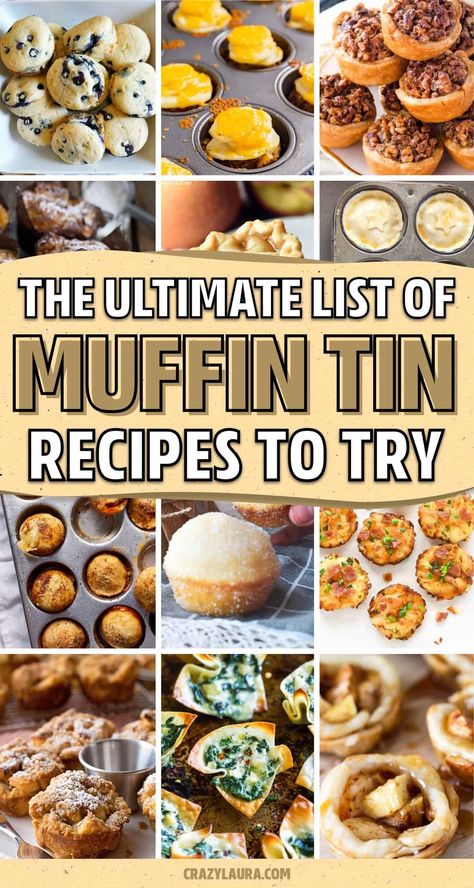 If you’re looking for a new quick and easy single pan recipe to try, check out these muffin tin recipe ideas and examples to get inspired to start baking your own! Things To Make In Cupcake Pan, Muffin Platter Ideas, Recipes For Muffin Tins, Muffin Pan Food Ideas, Muffin Cup Breakfast Recipes, Muffin Pan Meals Dinners, Muffin Pan Breakfast Ideas, Muffin Tin Side Dishes, Mini Deep Dish Pizza Muffin Tins