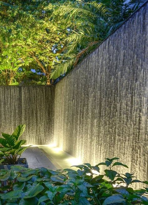 Commercial Water Feature, Water Cascade Wall, Lobby Water Feature, Tree Water Feature, Wall Waterfall Outdoor, Water Curtain Wall, Wall Waterfall, Waterfall Garden, Fountain Wall