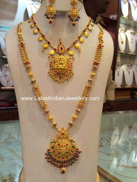 Latest Indian Jewellery, Temple Jewellery Earrings, Long Haram, Gold Bridal Necklace, Antique Gold Jewelry Indian, Gold Jewelry Simple Necklace, Beautiful Gold Necklaces, Gold Necklace Indian Bridal Jewelry, Gold Pendant Jewelry