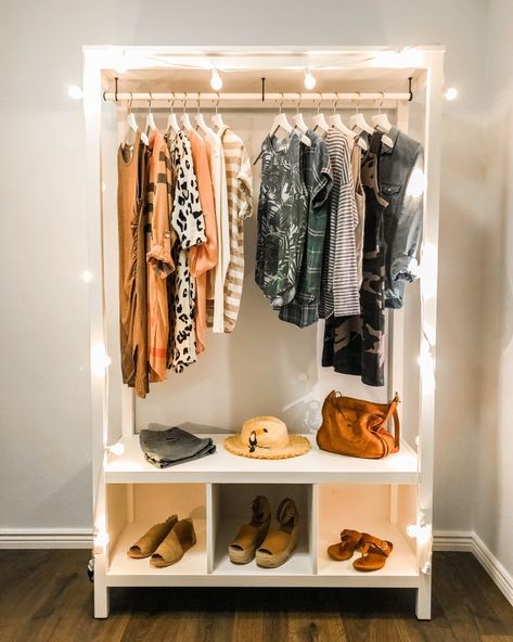 home decor open wardrobe Liz Pacini Ikea Open Wardrobe Ideas Bedroom, Open Wardrobe Ideas, Aesthetic Wardrobe Closet, Ikea Rack, Organization Wardrobe, Wardrobe Diy, Wardrobe Organization, Aesthetic Wardrobe, Wardrobe Aesthetic