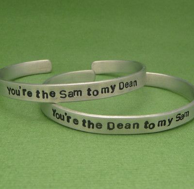 Supernatural Merch, Sam E Dean, Supernatural Jewelry, Supernatural Merchandise, Dean Castiel, Aluminum Bracelets, Handstamped Bracelet, Sam E, Sam Dean