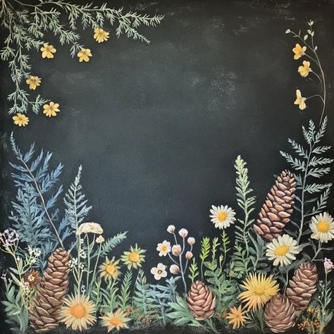 Create Chalkboard Art Designs, Forest Chalkboard Art, Fairy Chalk Art, Cherry Blossom Chalkboard Art, Waldorf Chalkboard Drawings Autumn, Waldorf Botany Chalkboard, Chalk Wall Art, Chalkboard Writing, Blackboard Art