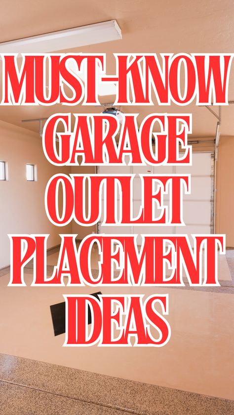 Illustration showing strategic garage outlet placement with a focus on electrical wiring, outdoor outlets, and floor outlets for enhanced usability. Modern Electrical Outlets, Garage Electrical Ideas, Basic Electrical Wiring Outlets, Floor Plugs Electrical Outlets, Adding Electrical Outlets Diy, Electrical Outlet Placement, Electrical Wiring Outlets, Add Electrical Outlet, Hidden Electrical Outlets