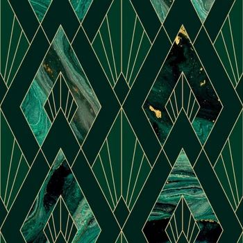 Wallpaper – Lust Home Green Art Deco Wallpaper, Art Deco Living Room, Green Art Deco, Deco Wallpaper, Art Deco Inspiration, Motif Art Deco, Art Deco Bedroom, Deco Bathroom, Art Deco Patterns