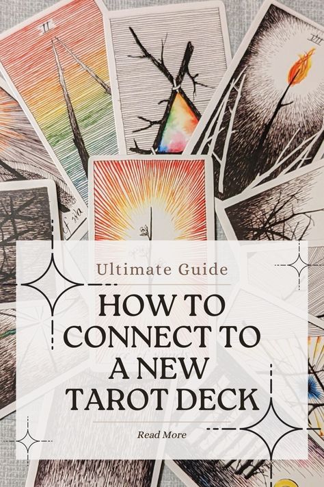 Enhance your tarot knowledge with our step-by-step guide on how to connect to a new tarot deck. From shuffling techniques to deck interviews, discover everything you need to build a meaningful connection.  I love getting a new Tarot Deck. Taking off that plastic wrap and flipping through the cards is so exciting. But now that you've seen all the cards, does it just go on your shelf?  This article is all about How to Connect to a New Tarot Deck. Interview Your Tarot Deck, Interviewing Tarot Deck, Tarot How To, Get To Know Tarot Deck, How To Read Tarot Cards For Someone Else, How To Connect With Your Tarot Deck, Get To Know Your Tarot Deck, Interview Tarot Deck, New Tarot Deck Ritual