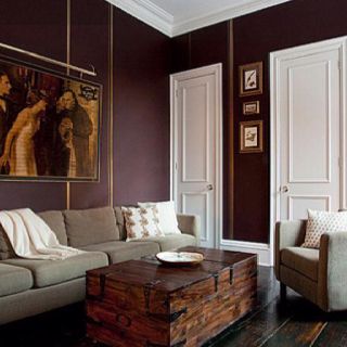 Vintage Wine: wall color courtesy of Benjamin Moore Plum Walls, Parlor Floor, Bad Inspiration, Purple Rooms, Dark Wood Floors, Paint Colors Benjamin Moore, Benjamin Moore Paint, Stil Inspiration, Room Paint