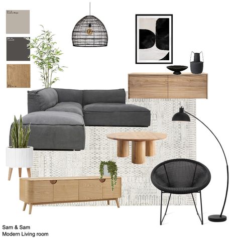 Modern - Living Urban Chic Living Room Decor, Black White Grey Living Room Ideas, Japandi Living Room Grey Sofa, Grey Couches Living Room Decor, Light Grey Sofa Living Room Ideas, Light Grey Couch, Tapestry Beige, Open Concept Kitchen Living Room Layout, Social Room