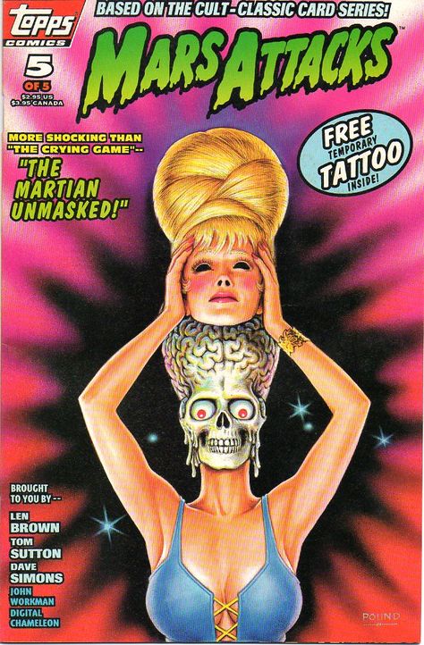 Horror Comic, Mars Attacks Tattoo, Mars Attacks Drawing, Mars Attacks Art, Mars Attacks Movie, Mars Attacks Cards, Mars Attacks Poster, Life On Mars Poster, Mars Attacks Movie Poster