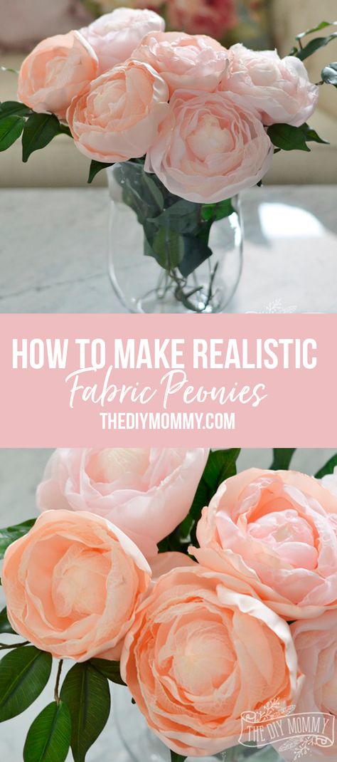 Peony Diy, Diy Mommy, Making Fabric Flowers, Diy Flores, Fleurs Diy, Paper Peonies, Fabric Flower Tutorial, Handmade Flowers Fabric, Paper Flowers Craft