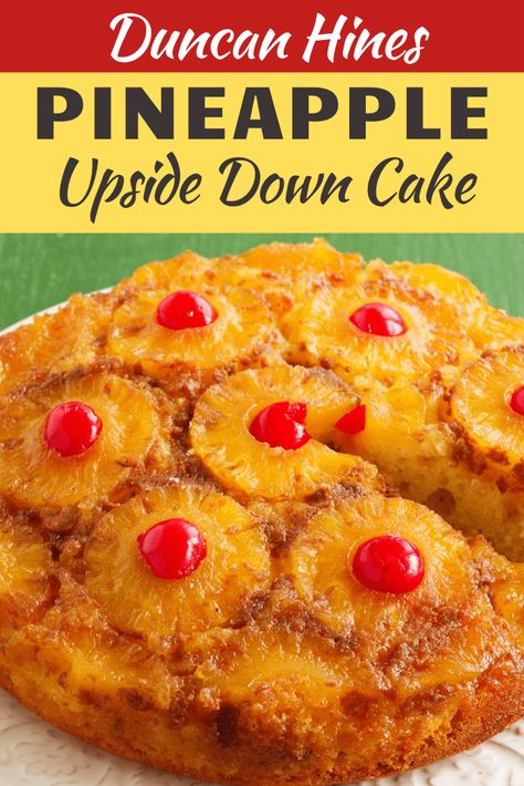 Flavor Cakes, Pineapple Upside Down Cake Recipe, Duncan Hines Cake, Cake Pineapple, Cake Bundt, Upside Down Cake Recipe, Dessert Board, Yummy Deserts, Diy Easy Recipes